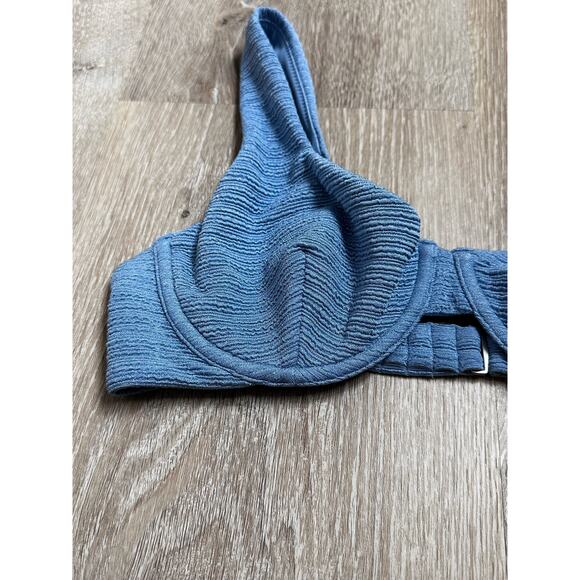 Abercrombie & Fitch|Ribbed Underwire Bikini Top|Blue|NWOT|SZ‎ S - Picture 2 of 7